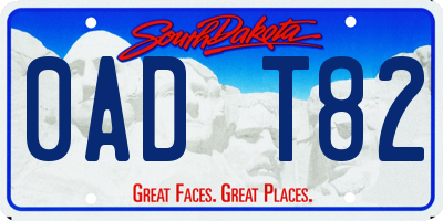 SD license plate 0ADT82