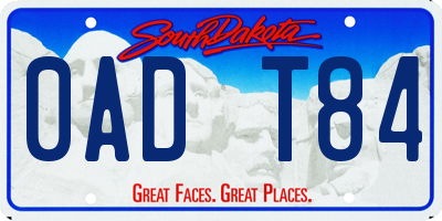 SD license plate 0ADT84