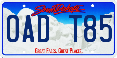 SD license plate 0ADT85