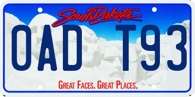 SD license plate 0ADT93