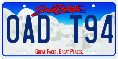 SD license plate 0ADT94