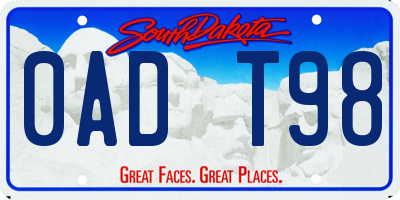 SD license plate 0ADT98