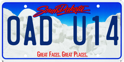 SD license plate 0ADU14