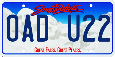 SD license plate 0ADU22