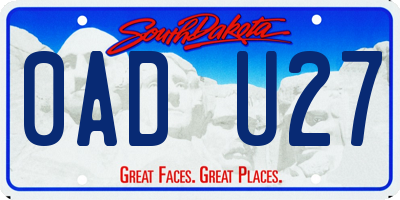 SD license plate 0ADU27