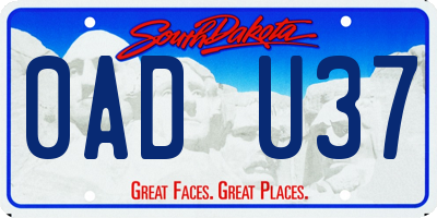 SD license plate 0ADU37