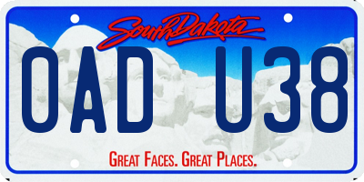 SD license plate 0ADU38