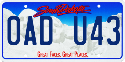 SD license plate 0ADU43