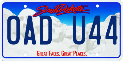 SD license plate 0ADU44