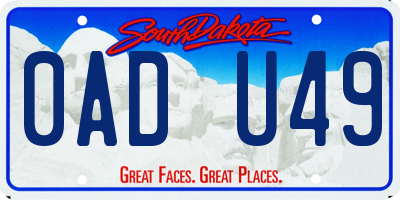 SD license plate 0ADU49