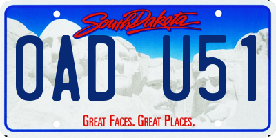 SD license plate 0ADU51