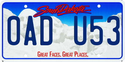 SD license plate 0ADU53