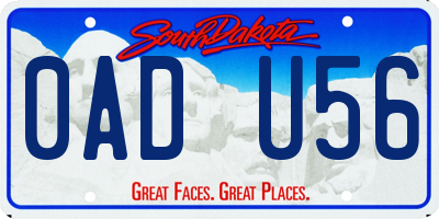 SD license plate 0ADU56