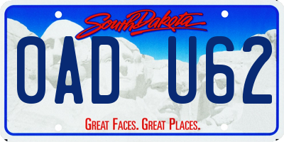 SD license plate 0ADU62