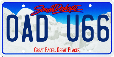 SD license plate 0ADU66