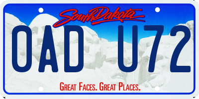 SD license plate 0ADU72