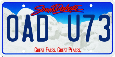 SD license plate 0ADU73