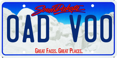 SD license plate 0ADV00