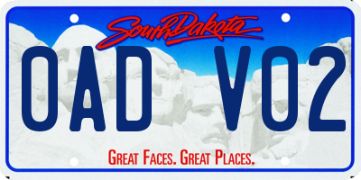 SD license plate 0ADV02