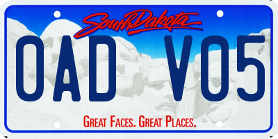 SD license plate 0ADV05