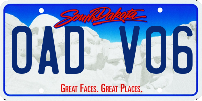 SD license plate 0ADV06