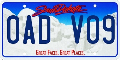 SD license plate 0ADV09