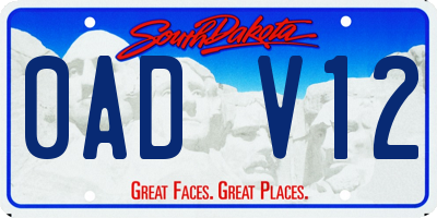 SD license plate 0ADV12