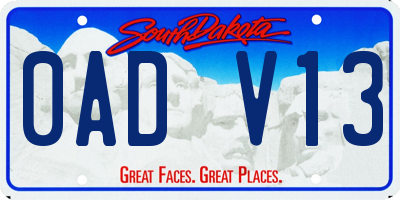 SD license plate 0ADV13