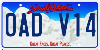 SD license plate 0ADV14