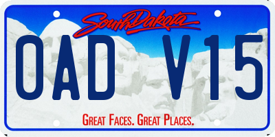 SD license plate 0ADV15