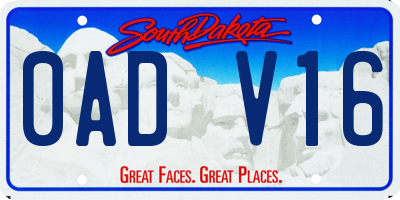 SD license plate 0ADV16