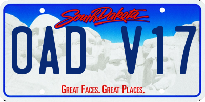 SD license plate 0ADV17