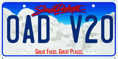 SD license plate 0ADV20