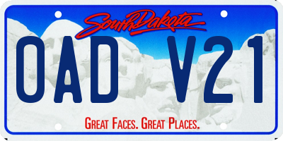 SD license plate 0ADV21