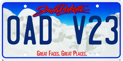 SD license plate 0ADV23