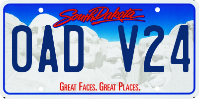 SD license plate 0ADV24