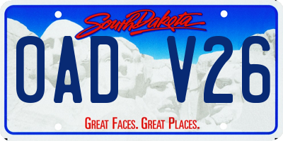 SD license plate 0ADV26