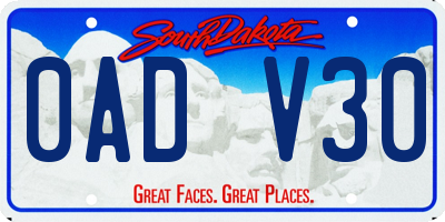 SD license plate 0ADV30