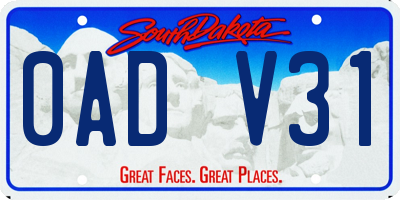 SD license plate 0ADV31