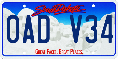 SD license plate 0ADV34