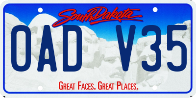 SD license plate 0ADV35