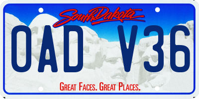 SD license plate 0ADV36