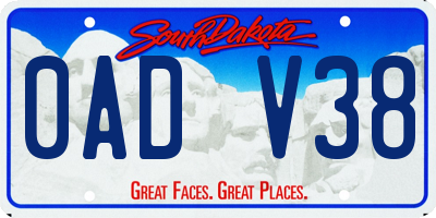 SD license plate 0ADV38