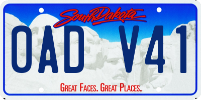 SD license plate 0ADV41