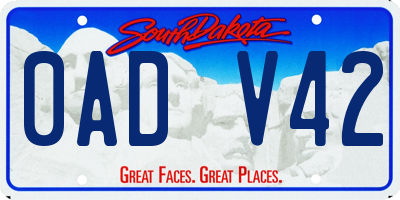 SD license plate 0ADV42