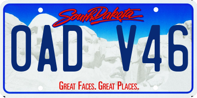 SD license plate 0ADV46