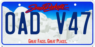 SD license plate 0ADV47