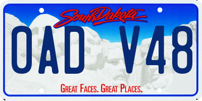 SD license plate 0ADV48