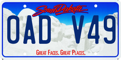 SD license plate 0ADV49