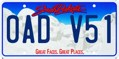 SD license plate 0ADV51